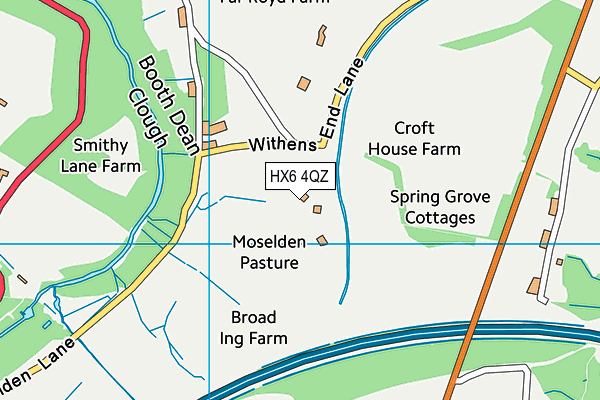 HX6 4QZ map - OS VectorMap District (Ordnance Survey)