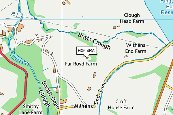HX6 4RA map - OS VectorMap District (Ordnance Survey) HX6 4RA map - OS VectorMap District (Ordnance Survey)