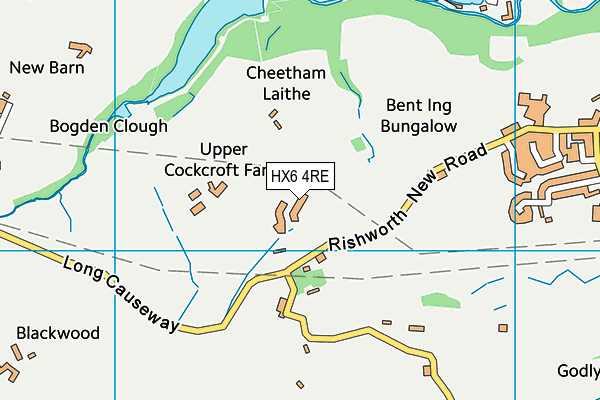 HX6 4RE map - OS VectorMap District (Ordnance Survey) HX6 4RE map - OS VectorMap District (Ordnance Survey)