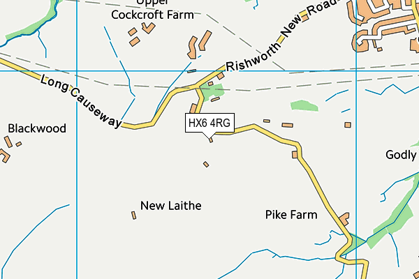 HX6 4RG map - OS VectorMap District (Ordnance Survey) HX6 4RG map - OS VectorMap District (Ordnance Survey)