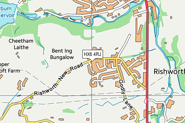 HX6 4RJ map - OS VectorMap District (Ordnance Survey) HX6 4RJ map - OS VectorMap District (Ordnance Survey)