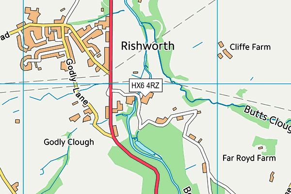 HX6 4RZ map - OS VectorMap District (Ordnance Survey) HX6 4RZ map - OS VectorMap District (Ordnance Survey)