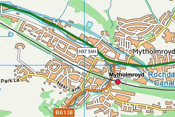 HX7 5AH map - OS VectorMap District (Ordnance Survey)