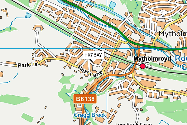 HX7 5AY map - OS VectorMap District (Ordnance Survey)