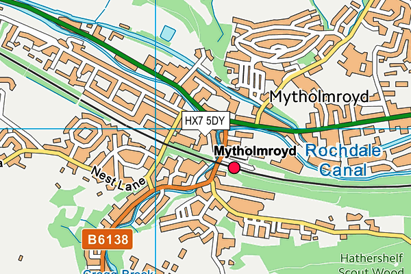 HX7 5DY map - OS VectorMap District (Ordnance Survey) HX7 5DY map - OS VectorMap District (Ordnance Survey)
