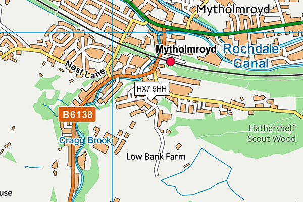 HX7 5HH map - OS VectorMap District (Ordnance Survey) HX7 5HH map - OS VectorMap District (Ordnance Survey)
