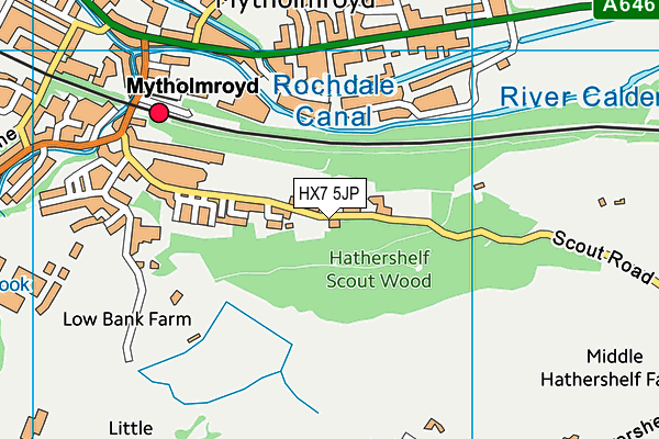 HX7 5JP map - OS VectorMap District (Ordnance Survey)