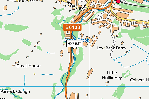 HX7 5JT map - OS VectorMap District (Ordnance Survey)