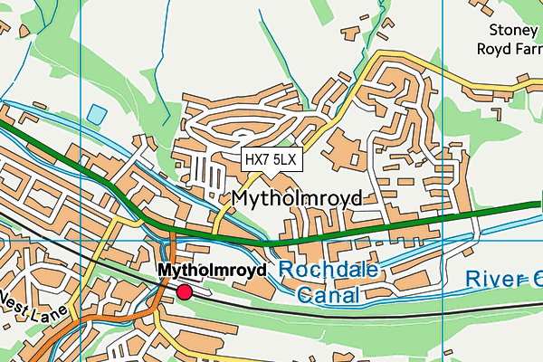 HX7 5LX map - OS VectorMap District (Ordnance Survey)