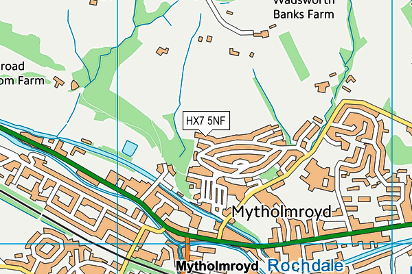HX7 5NF map - OS VectorMap District (Ordnance Survey)
