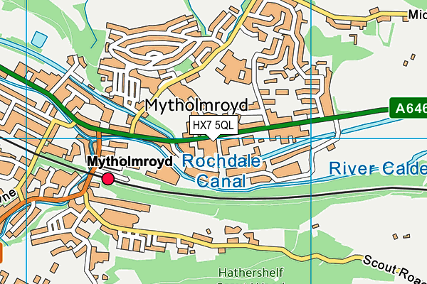 HX7 5QL map - OS VectorMap District (Ordnance Survey)