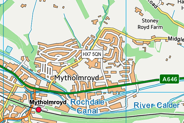 HX7 5QN map - OS VectorMap District (Ordnance Survey)