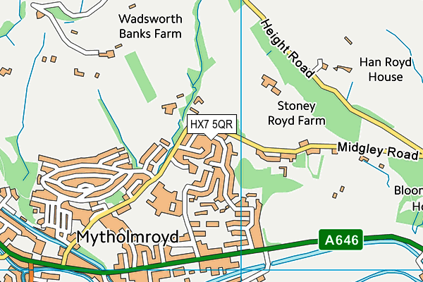 HX7 5QR map - OS VectorMap District (Ordnance Survey) HX7 5QR map - OS VectorMap District (Ordnance Survey)