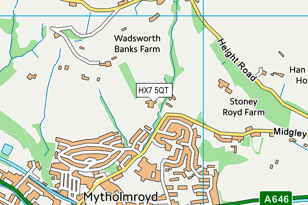 HX7 5QT map - OS VectorMap District (Ordnance Survey)