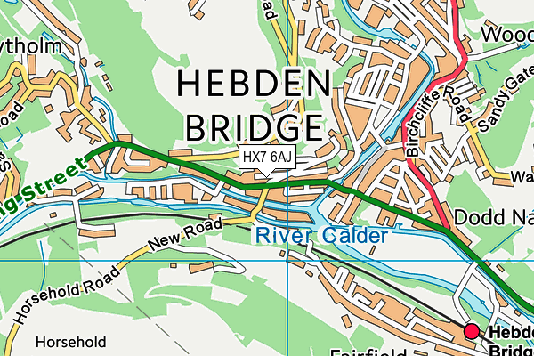 HX7 6AJ map - OS VectorMap District (Ordnance Survey)