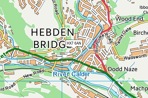HX7 6AN map - OS VectorMap District (Ordnance Survey)
