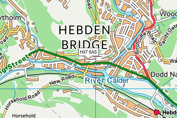 HX7 6AS map - OS VectorMap District (Ordnance Survey)