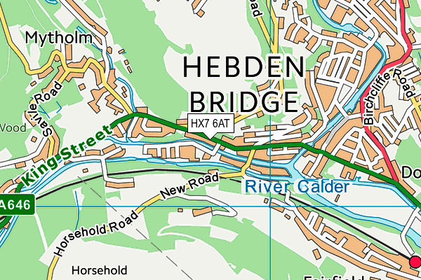 HX7 6AT map - OS VectorMap District (Ordnance Survey)