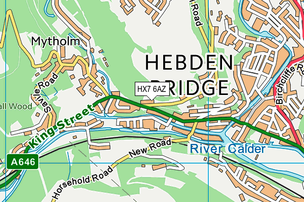 HX7 6AZ map - OS VectorMap District (Ordnance Survey)