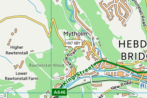 HX7 6BY map - OS VectorMap District (Ordnance Survey)