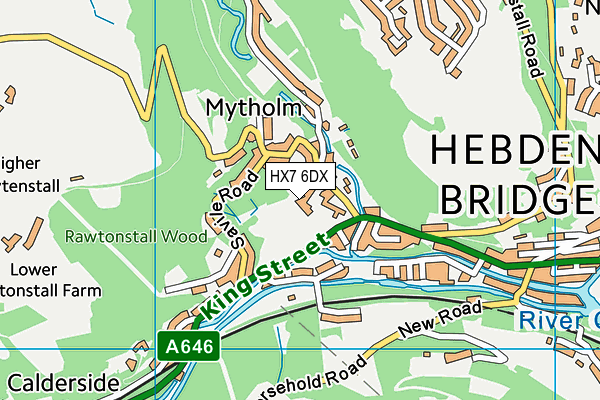 HX7 6DX map - OS VectorMap District (Ordnance Survey)