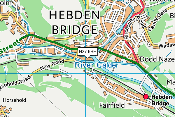HX7 6HE map - OS VectorMap District (Ordnance Survey)