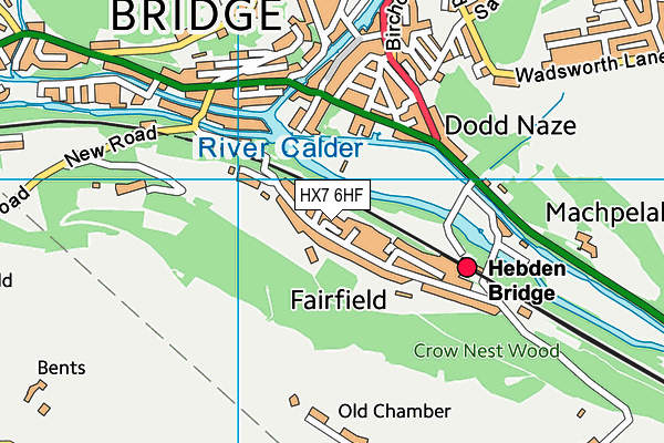 HX7 6HF map - OS VectorMap District (Ordnance Survey)