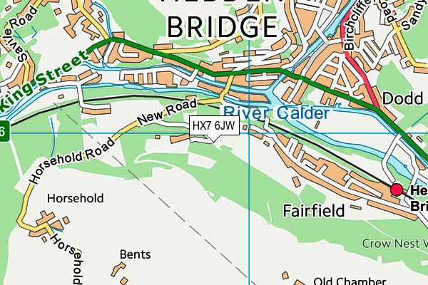 HX7 6JW map - OS VectorMap District (Ordnance Survey)