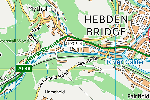 HX7 6LN map - OS VectorMap District (Ordnance Survey)