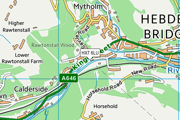 HX7 6LU map - OS VectorMap District (Ordnance Survey)