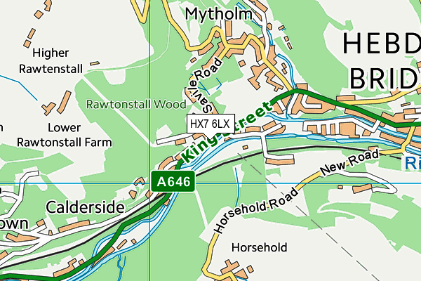 HX7 6LX map - OS VectorMap District (Ordnance Survey)