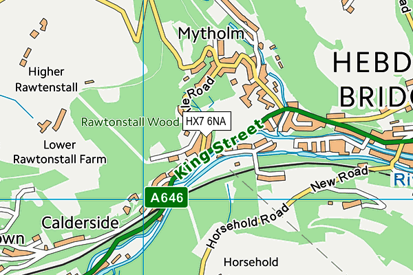 HX7 6NA map - OS VectorMap District (Ordnance Survey) HX7 6NA map - OS VectorMap District (Ordnance Survey)