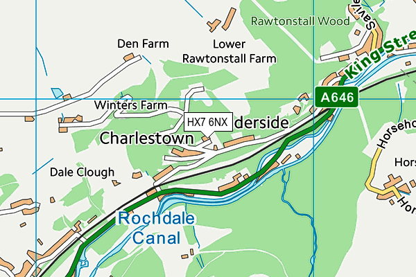 HX7 6NX map - OS VectorMap District (Ordnance Survey)
