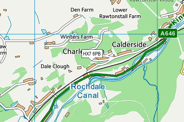 HX7 6PB map - OS VectorMap District (Ordnance Survey)