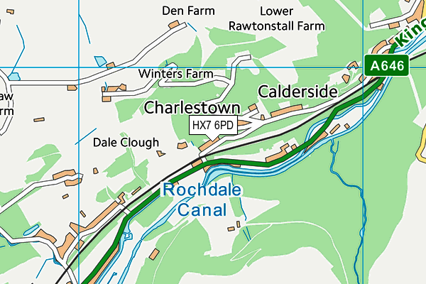 HX7 6PD map - OS VectorMap District (Ordnance Survey)