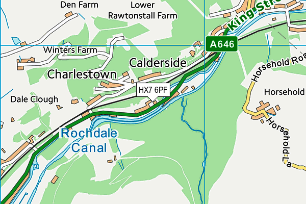 HX7 6PF map - OS VectorMap District (Ordnance Survey)