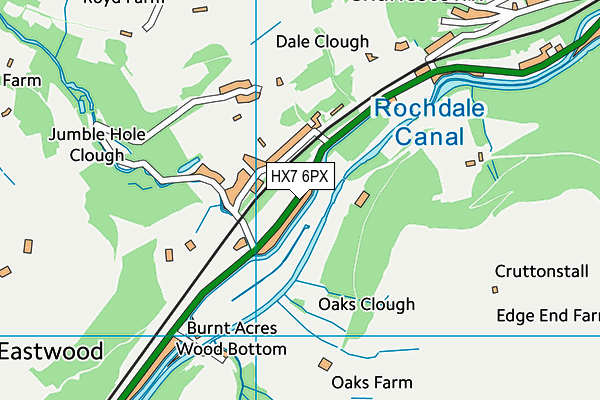 HX7 6PX map - OS VectorMap District (Ordnance Survey)