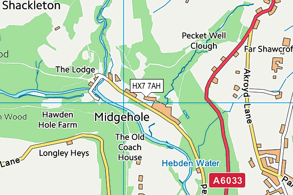 HX7 7AH map - OS VectorMap District (Ordnance Survey)