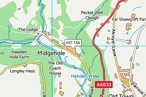 HX7 7AN map - OS VectorMap District (Ordnance Survey)