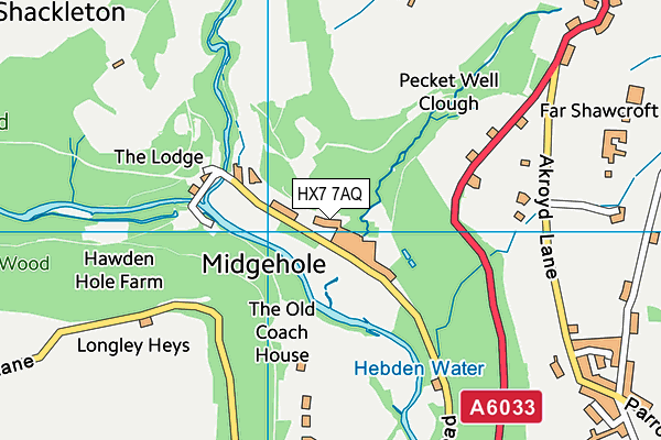 HX7 7AQ map - OS VectorMap District (Ordnance Survey)