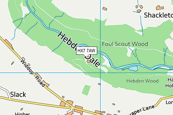 HX7 7AW map - OS VectorMap District (Ordnance Survey)