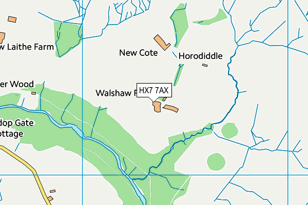 HX7 7AX map - OS VectorMap District (Ordnance Survey)