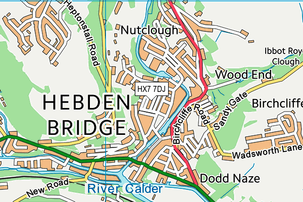 HX7 7DJ map - OS VectorMap District (Ordnance Survey)