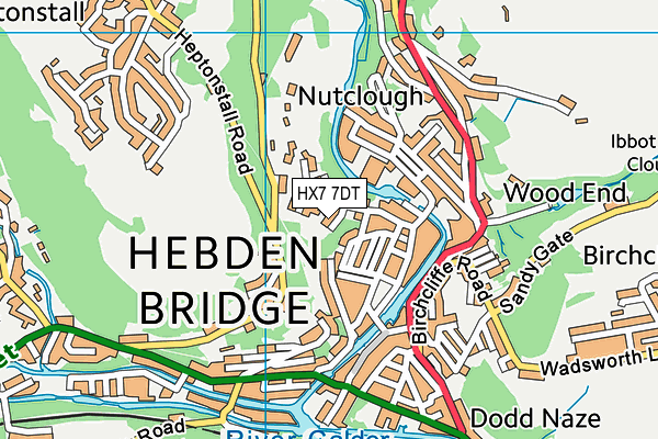 HX7 7DT map - OS VectorMap District (Ordnance Survey)