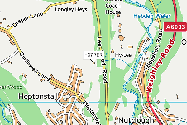 HX7 7ER map - OS VectorMap District (Ordnance Survey)