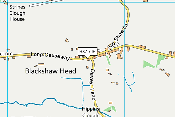 HX7 7JE map - OS VectorMap District (Ordnance Survey) HX7 7JE map - OS VectorMap District (Ordnance Survey)