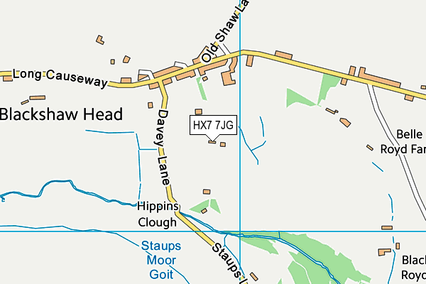 HX7 7JG map - OS VectorMap District (Ordnance Survey)