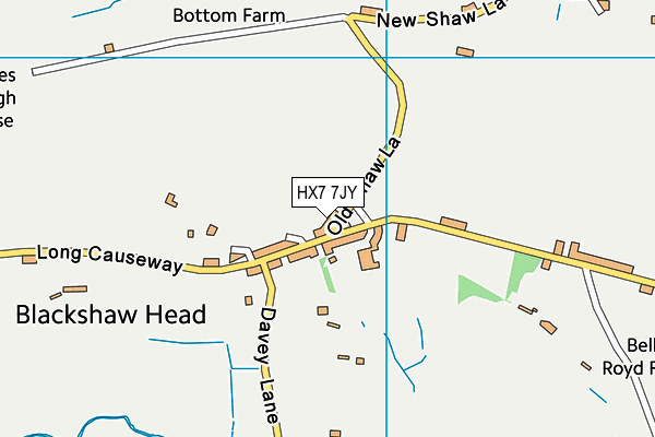 HX7 7JY map - OS VectorMap District (Ordnance Survey)