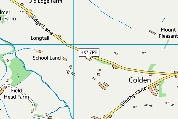 HX7 7PE map - OS VectorMap District (Ordnance Survey)