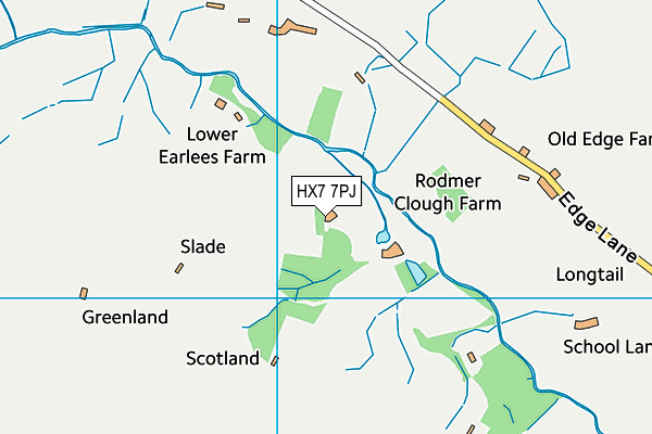 HX7 7PJ map - OS VectorMap District (Ordnance Survey)